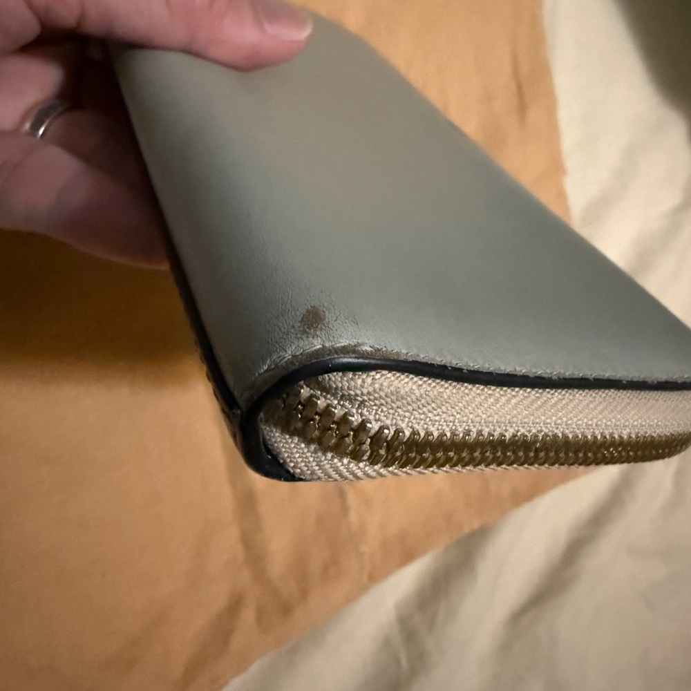 Chloe Light Gray and dark Navy Leather long Wallet - Picture 12 of 13